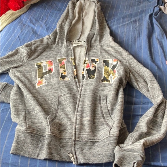Pink Victoria’s Secret Grey zip up hoodie/jacket. - Picture 1 of 4